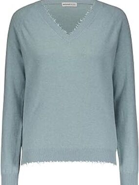 Light Blue V-Neck Women's Sweater
